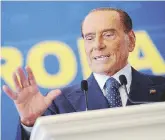  ??  ?? A volte ritornano Silvio Berlusconi durante la Convention di Fiuggi LaPresse