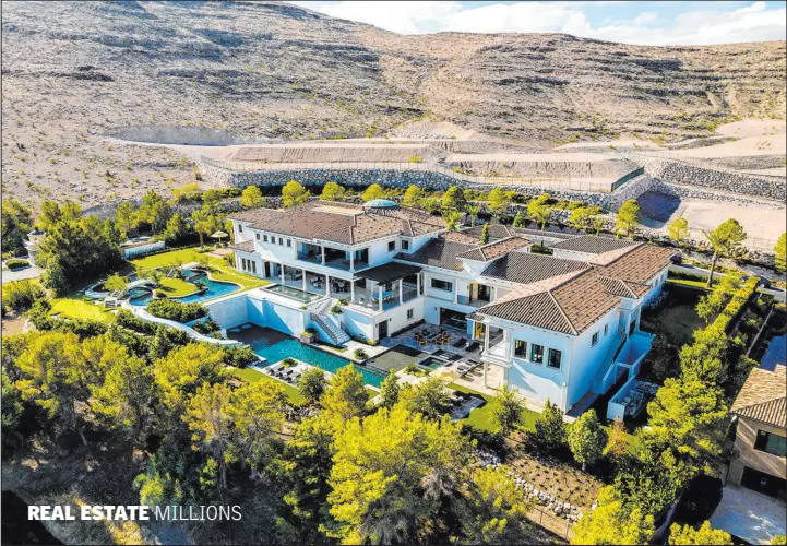  ?? IS Luxury ?? REAL ESTATE MILLIONS
This Southern Highlands Golf Club mansion is listed for $25 million by Ivan Sher. His new brokerage was ranked No. 1 last year for luxury sales in the Las Vegas Valley.