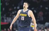  ?? ?? Nikola Jokic celebrates a score against LA Clippers, Los Angeles, U.K., April 4, 2024.