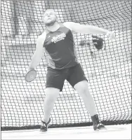  ?? RICK PECK/SPECIAL TO MCDONALD COUNTY PRESS ?? Elliott Wolfe went from seventh to second with a final throw of 150-9 at sectionals to qualify for this week’s state track meet.