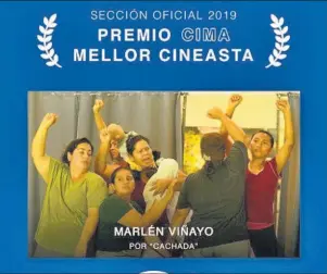  ??  ?? De lo mejor. De esta forma fue como el Festival de Cine de Ourense anunció el galardón para la película “Cachada”, durante el cierre del evento.