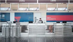  ?? ANDREW CABALLERO-REYNOLDS AFP VIA GETTY IMAGES ?? Delta Air Lines said the number of employees who have agreed to take voluntary leave has now surpassed 41,000 as the carrier rushes to cut costs.