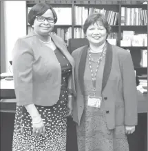  ??  ?? Minister of Public Health, Volda Lawrence (left) and Canadian High Commission­er to Guyana, Lilian Chatterjee (Ministry of Public Health photo)