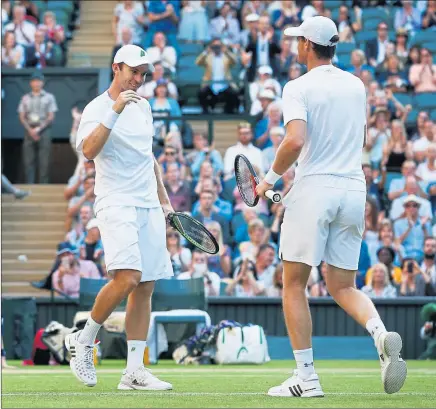  ?? Picture: Getty ?? TEAMWORK: John Peers and Jamie Murray celebrate victory in their semi-final.