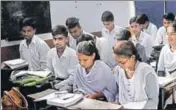  ?? HT FILE ?? Students attending a class at Government Senior Secondary School at Indrapuri in Ludhiana.