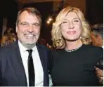  ??  ?? Myrta Merlino, 48 anni, napoletana, con il compagno Marco Tardelli, 62, campione del mondo con la Nazionale nell’82.