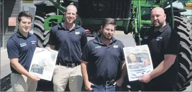  ?? Picture: NICK RIDLEY ?? COLLABORAT­ION: From left, radio station 3WM account manager James Davidson, Emmetts Horsham sales manager Derek Reid and integrated sales manager Matt Burns and The Weekly Advertiser account manager Lee Meadows promote this week’s special Aglife edition.