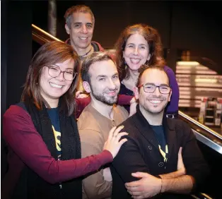  ?? PIERRE OBENDRaUF ?? Despite having no experience, Aselin Weng, left, and Jack Volpe, right, mounted a hearing and deaf production of The Little Mermaid. With the help of sign interprete­r Jordan Goldman, centre, David Finch, back left, and Maureen Marovitch, their adventure was documented in the online CBC series Seen and Heard.