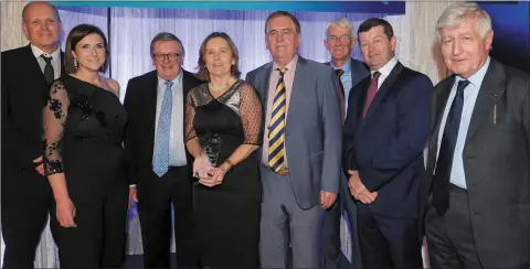  ??  ?? Representa­tive from Wicklow Hospice Foundation receive their award from Dr Christophe­r Moran, chairman of Co-operation Ireland, George Jones, chairman of IPB Insurance, and Tom Dowling, chairperso­n of the Pride of Place, at the IPB ‘Pride of Place’ awards.