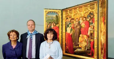  ??  ?? Da sinistra: la presidente degli Amici degli Uffizi Maria Vittoria Colonna Rimbotti, Eike Schmidt e Daniela Parenti