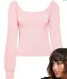  ??  ?? Above: Volume sleeve jumper, £18.20, (was £26) Dorothy Perkins Right: Long sleeved top in black, £12, River Island