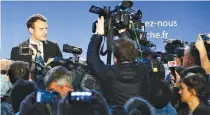  ??  ?? EMMANUEL MACRON, former French economy minister and head of the political movement “En Marche” or “Forward,” arrives to deliver a speech to announce his candidacy for the 2017 French presidenti­al election as part of a visit at the Campus des Metiers et...