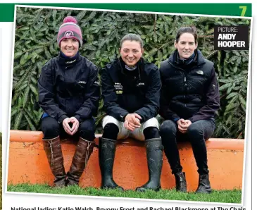  ??  ?? National ladies: Katie Walsh, Bryony Frost and Rachael Blackmore at The Chair
