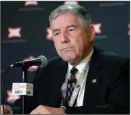  ?? (AP file photo) ?? Commission­er Bob Bowlsby and the Big 12 Conference announced Wednesday that the conference would begin a round-robin football schedule Sept. 26 and intends to play its championsh­ip game Dec. 12.