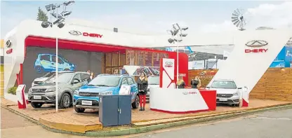  ??  ?? Chery. Por segundo año consecutiv­o, la marca china está presente en La Rural con toda su gama.