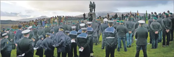  ?? Photograph: Iain Ferguson, the Write Image, IF F46 Remembranc­e Spean 01. ?? The remembranc­e service at the Commando Memorial was well attended as Fort William and the surroundin­g areas paid tribute to those who died in the two world wars and other conflicts on Remembranc­e Sunday. Full report and picture special on pages 2, 10 and 11.