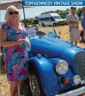  ??  ?? Margaret Kavanagh with her Morgan 4x4 2000 at the Tom Kennedy Memorial Show in Ashford, organised by the Garden of Ireland Vintage Car Club.