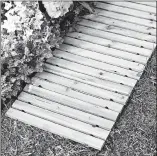  ??  ?? Plow & Hearth’s hardwood plank roll-out pathway helps to define the space and keeps guests’ shoes clean and dry. $67.95 for an 8-foot section, amazon.com
AMAZON