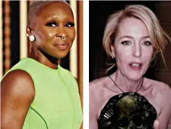  ?? Agencies ?? Actors Cynthia Erivo (left) and Gillian Anderson