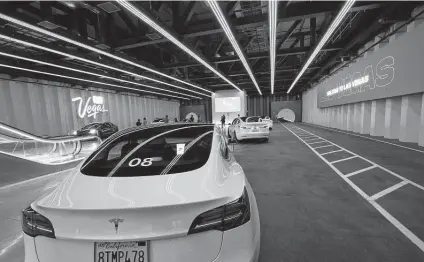  ?? Steve Marcus / Las Vegas Sun ?? This is a view of the LVCC Central Station during a tour of the Las Vegas Convention Center Loop, Elon Musk’s undergroun­d transporta­tion system by The Boring Co. in Las Vegas.