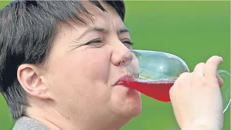  ?? Pictures: Fraser Bremner. ?? Scottish Conservati­ve leader Ruth Davidson visits Ogilvy Spirits, near Forfar, the producers of Scotland’s first potato vodka.