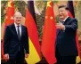  ?? ?? Xi Jinping meets Germany’s Olaf Scholz in Beijing last month.