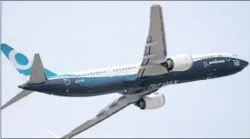  ?? PHOTO: REUTERS ?? A Boeing 737 Max takes part in flying display at the 52nd Paris Air Show at Le Bourget Airport near Paris this week. World air travel is on a steady growth trajectory.