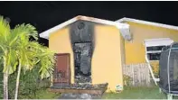  ?? COURTESY ?? The Lake Worth Beach home of Elijah and Sharon Oliphant after an electric bicycle battery ignited with no warning and caused a rapidly spreading fire that gutted the interior of the home in November 2018.