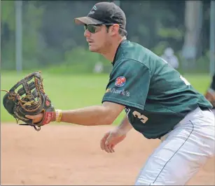  ?? JASON MALLOY/THE GUARDIAN ?? Charlottet­own Islanders’ third baseman Dillon Doucette is having a stellar season. He sits fourth in league batting, with a .385 average, and leads the senior loop with 26 RBIs.