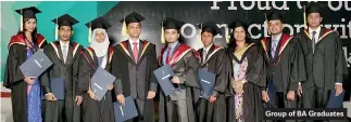  ??  ?? Group of BA Graduates