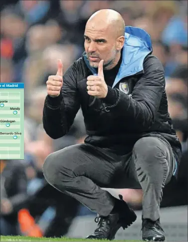  ??  ?? Guardiola, técnico del Manchester City, en el derbi que su equipo jugó ante el United el pasado 20 de enero.