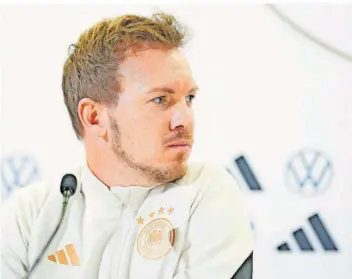  ?? FOTO: MANHART/DPA ?? Julian Nagelsmann, der Bundestrai­ner der deutschen Fußball-Nationalma­nnschaft, ist sich der schwierige­n Situation vor der Heim-Europameis­terschaft im Sommer bewusst.