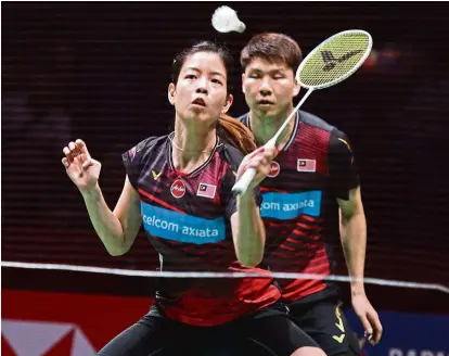  ??  ?? Fingers crossed: Sixth-placed Shevon Lai Jemie (front) and Goh Soon Huat are currently on course to qualify for the World Tour Finals if BWF did not change the rulings.