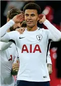  ?? TOTTENHAM HOTSPUR ?? I can’t hear you: Alli enjoys his winner