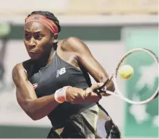  ??  ?? 0 Coco Gauff on her way to victory over Ons Jabeur of Tunisia