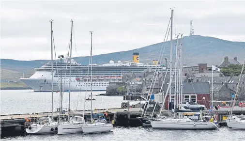  ??  ?? LERWICK: The number of liners is expected to rise from 91 in 2018 to over 115 in 2019, bringing around 91,000 passengers to the islands