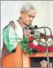  ?? ANI ?? Manoj Sinha takes oath in n
Srinagar on Friday.