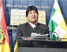  ??  ?? El mandatario de Bolivia, Evo Morales, escribió en Twitter que se solidariza con el presidente Andrés Manuel López Obrador por las muertes en Hidalgo.