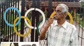  ?? PIX BY ADRIAN DAVID ?? Datuk Vijayanant­han Gulasingam blowing his ‘Balilla’ brand whistle (inset) in front of his house in Petaling Jaya.