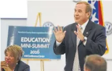  ?? STAFF FILE PHOTO ?? State Rep. Mike Carter speaks during an Education Mini-Summit in 2016 at the Volkswagen Conference Center.