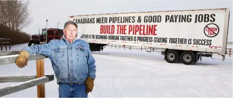  ?? JIM WELLS ?? Brad Schell, who lives near Okotoks, plans to leave for Ottawa Wednesday with his 53-foot-long truck to join the United We Roll truck convoy aiming to draw attention to the plight of the energy industry and the importance of fixing or killing Bill C-69.