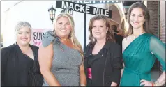  ?? (NWA Democrat-Gazette/Carin Schoppmeye­r) ?? Anne Jackson (from left); Mandy Macke, executive director of the Willard & Pat Walker Charitable Foundation; Candace Dixon-Horne; and Casey Hamaker help support the American Cancer Society at the Suits & Sneakers Gala on Oct. 13.