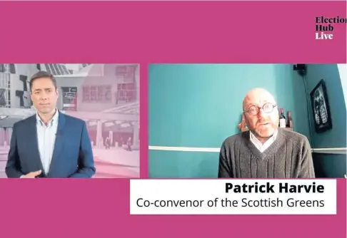  ??  ?? POINT MADE: Patrick Harvie launched his broadside at Alex Salmond on the Courier Election Hub.