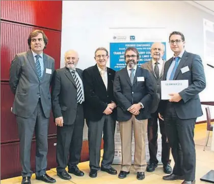  ?? M. BOFILL / ACN ?? Ferrmed presentó en Bruselas su último estudio sobre el eje ferroviari­o del Mediterrán­eo