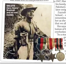  ?? ?? SALUTE Hero Henry Braimah and his war medals