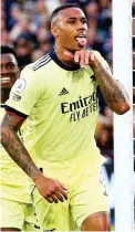  ?? ?? Head boy: defender Gabriel celebrates Arsenal’s winner