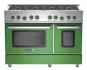  ??  ?? Big Chill’s pro style range has 8 profession­al level burners and a large-capacity oven with a rapid preheat. It’s available in a range of hues. ORION CREAMER OF BIG CHILL VIA AP