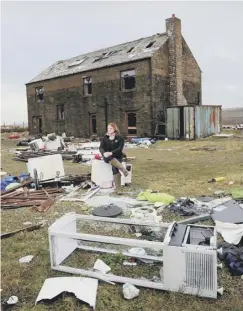  ??  ?? FLYTIPPING: NFU’s West Riding county chairwoman, Rachel Hallos