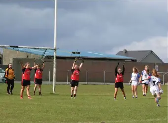  ??  ?? Lauren Fitzgerald of Eoghan Rua in action with St Mary’s.