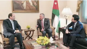  ??  ?? President Al-Sisi, King Abdullah II during the meeting in Amman
